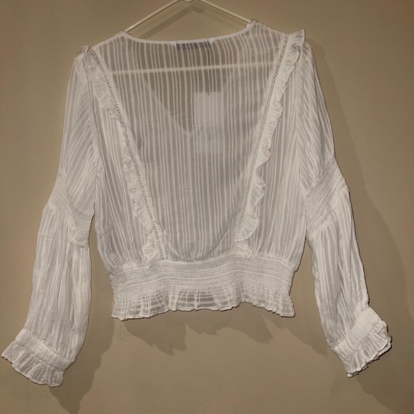 NWT Zara white ruffled top size Medium - Picture 5 of 7